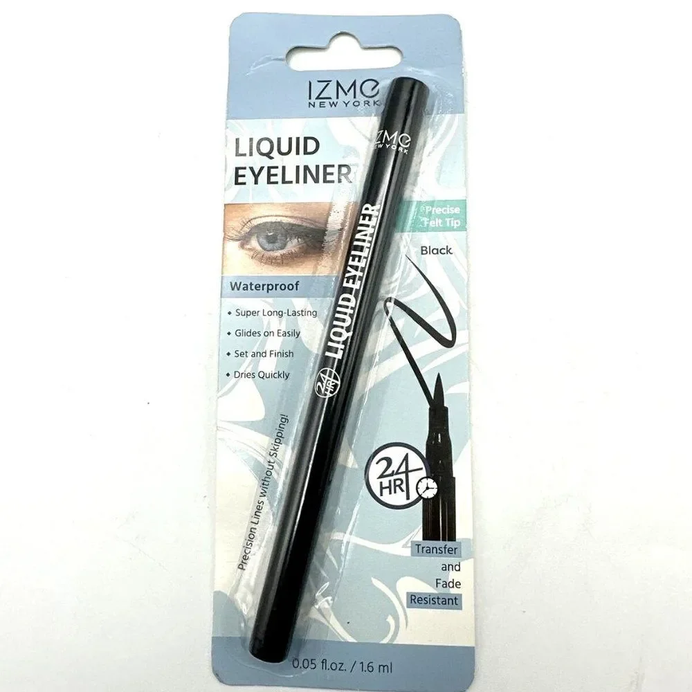IZME NY BLACK Waterproof LIQUID EYE LINER * Precise Felt Tip * 24 Hour .05oz NEW